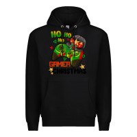 Black ho ho ho gamer Christmas Premium Hoodie - BarkalooDesign