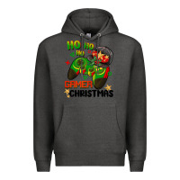 Charcoal Heather ho ho ho gamer Christmas Premium Hoodie - BarkalooDesign