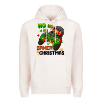 Pale Pink ho ho ho gamer Christmas Premium Hoodie - BarkalooDesign
