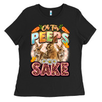 Black Oh for peeps sake Easter Day Ladies Tee - LillyAllenDesigns