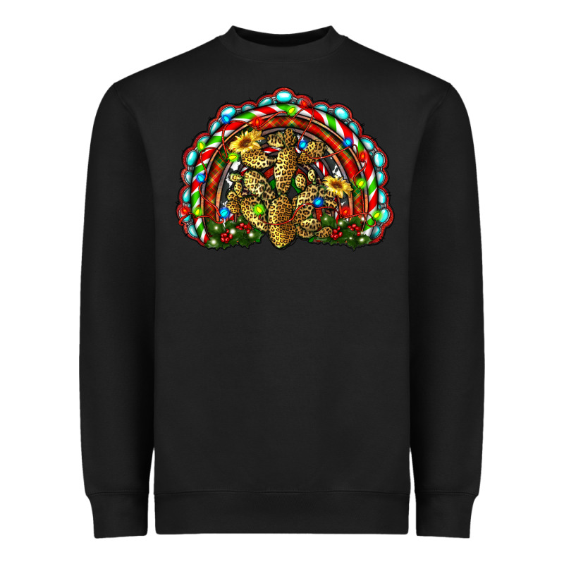 Christmas Rainbow With Leopard Cactus Heavyweight Sweatshirt by RanaPortraitStore | Teevron