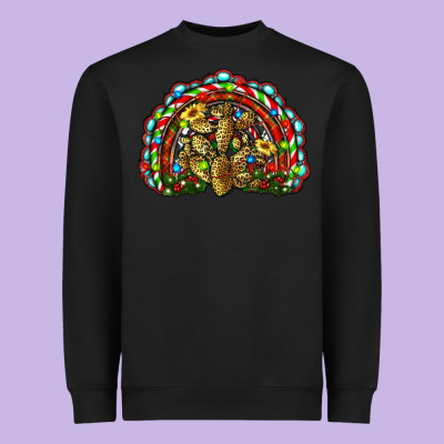 Christmas Rainbow With Leopard Cactus Heavyweight Sweatshirt Designed By Ranaportraitstore