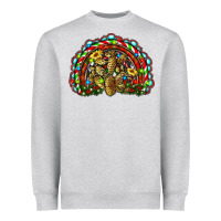 Heather Grey christmas rainbow with leopard cactus Heavyweight Sweatshirt - RanaPortraitStore