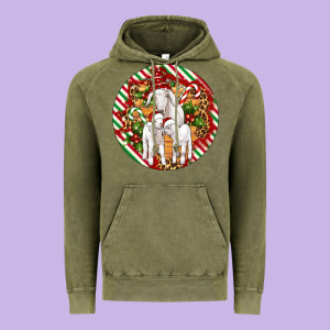 Christmas Goat Family Ornament Vintage Hoodie Designed By Artiststas