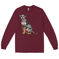 Burgundy catahoula leopard dog Long Sleeve Tee - LillyAllenDesigns