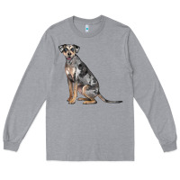 Heather Grey catahoula leopard dog Long Sleeve Tee - LillyAllenDesigns