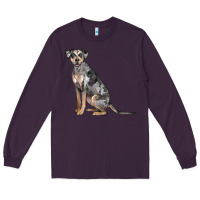 Plum catahoula leopard dog Long Sleeve Tee - LillyAllenDesigns