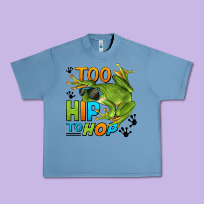 Too Hip To Hop Frog Urban Heavy Tee Designed By Lillyallendesigns