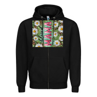 Black Blessed mama with daisy and leopard Zipper Hoodie - RanaPortraitStore