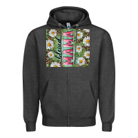 Charcoal Heather Blessed mama with daisy and leopard Zipper Hoodie - RanaPortraitStore