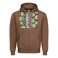 Chestnut Blessed mama with daisy and leopard Zipper Hoodie - RanaPortraitStore