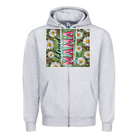 Heather Grey Blessed mama with daisy and leopard Zipper Hoodie - RanaPortraitStore
