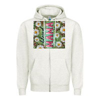 Oatmeal Heather Blessed mama with daisy and leopard Zipper Hoodie - RanaPortraitStore