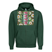 Sports Green Blessed mama with daisy and leopard Zipper Hoodie - RanaPortraitStore
