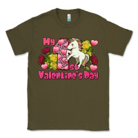 Army Green My first Valentine's Day Unicorn Classic Tee - FaDigitalArtStudio