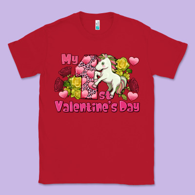 My First Valentine's Day Unicorn Classic Tee Designed By Fadigitalartstudio