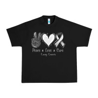 Black Peace Love Cure Lung Cancer Urban Heavy Tee - Jasminsmagicworld