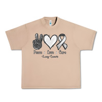 Burro Peace Love Cure Lung Cancer Urban Heavy Tee - Jasminsmagicworld