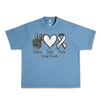 Pebble Blue Peace Love Cure Lung Cancer Urban Heavy Tee - Jasminsmagicworld