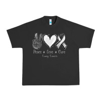 Pigment Black Peace Love Cure Lung Cancer Urban Heavy Tee - Jasminsmagicworld