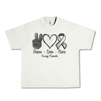 Pistachio Peace Love Cure Lung Cancer Urban Heavy Tee - Jasminsmagicworld