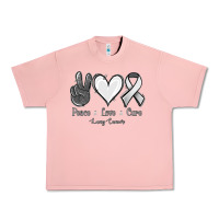 Salmon Peace Love Cure Lung Cancer Urban Heavy Tee - Jasminsmagicworld