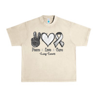 Sandshell Peace Love Cure Lung Cancer Urban Heavy Tee - Jasminsmagicworld