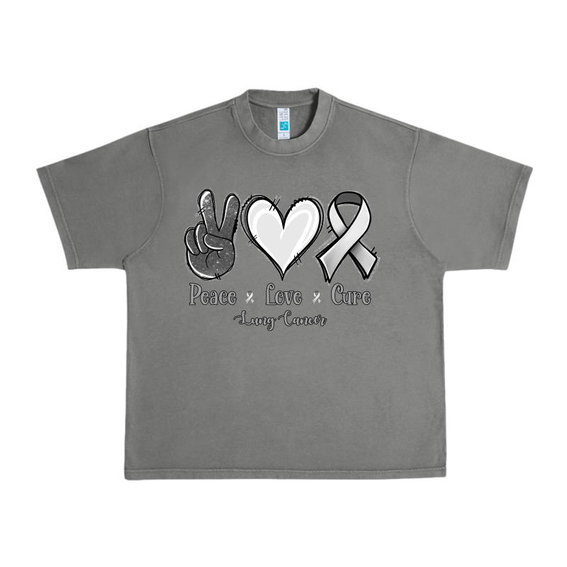Peace Love Cure Lung Cancer Urban Heavy Tee by Jasminsmagicworld | Teevron