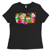 Black Stuck On You Cup Ladies Tee - CowhideDigitalArt