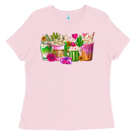 Bubblegum Pink Stuck On You Cup Ladies Tee - CowhideDigitalArt