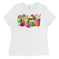 White Stuck On You Cup Ladies Tee - CowhideDigitalArt