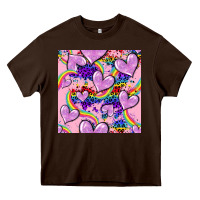 Chocolate Brown pride heart seamless pattern Heavy Core Tee - FaDigitalArtStudio