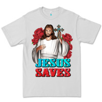 Dove Grey Jesus Saves Premium Tee - BundleAndBundleShop