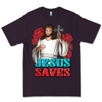 Plum Jesus Saves Premium Tee - BundleAndBundleShop