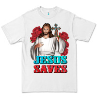 White Jesus Saves Premium Tee - BundleAndBundleShop
