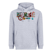 Heather Grey christmas nurse Heavyweight Hoodie - RanaPortraitStore
