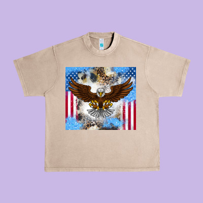 America Eagle Urban Heavy Tee Designed By Cowhidedigitalart