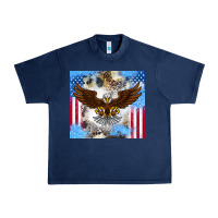 Navy America Eagle Urban Heavy Tee - CowhideDigitalArt
