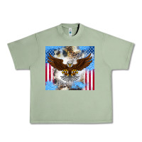 Oil Green America Eagle Urban Heavy Tee - CowhideDigitalArt