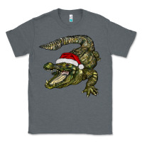 Charcoal Heather Christmas alligator Classic Tee - BarkalooDesign