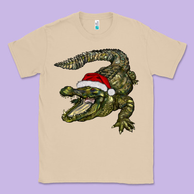 Christmas Alligator Classic Tee Designed By Barkaloodesign