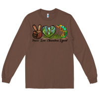 Chestnut Peace Love Chameleon Lizard Long Sleeve Tee - LillyAllenDesigns