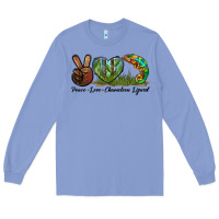 Colony Blue Peace Love Chameleon Lizard Long Sleeve Tee - LillyAllenDesigns