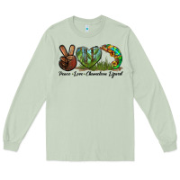 Matcha Peace Love Chameleon Lizard Long Sleeve Tee - LillyAllenDesigns
