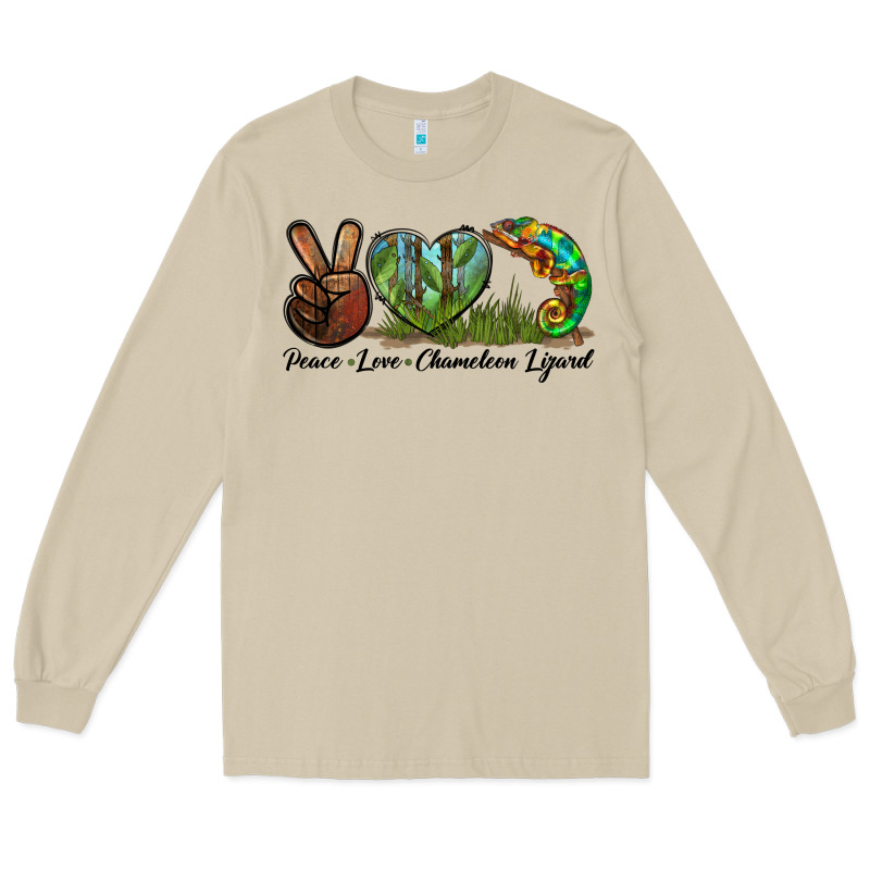 Peace Love Chameleon Lizard Long Sleeve Tee by LillyAllenDesigns | Teevron