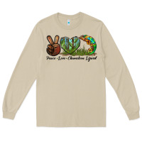 Mushroom Peace Love Chameleon Lizard Long Sleeve Tee - LillyAllenDesigns