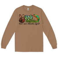 Toasted Coconut Peace Love Chameleon Lizard Long Sleeve Tee - LillyAllenDesigns
