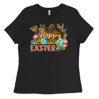 Black Happy Easter Ladies Tee - LillyAllenDesigns