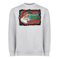 Heather Grey ho ho howdy with santa Heavyweight Sweatshirt - RanaPortraitStore