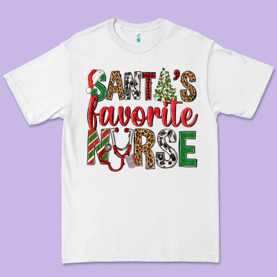 Santa's Favorite Nurse Premium Tee Designed By Bundleandbundleshop